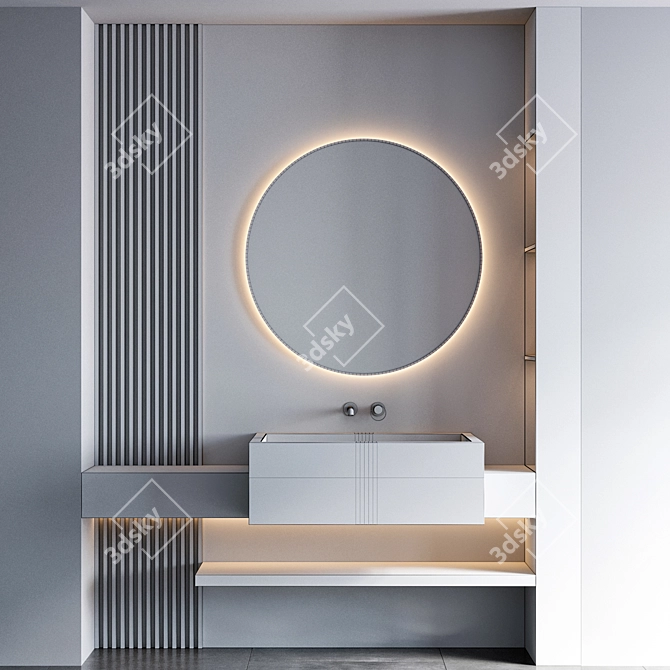 Gessi Anello Bathroom Furniture Set 3D model image 3