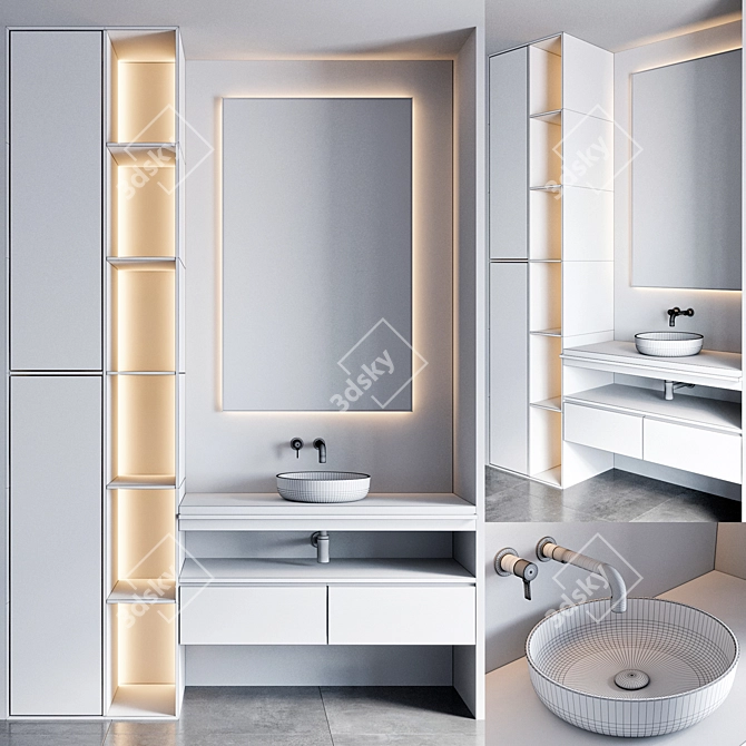 Gessi Inciso Bathroom Furniture Set 3D model image 3