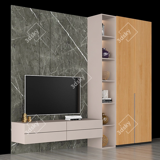 Modern TV Stand, 96 3D model image 2