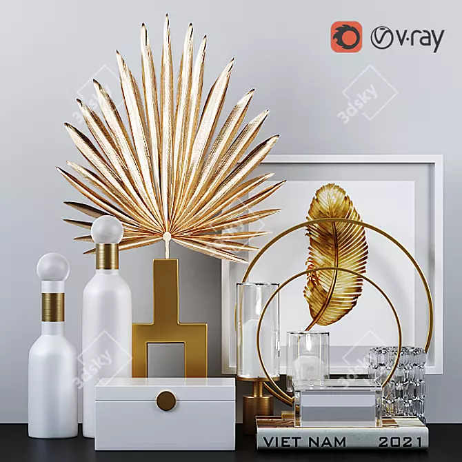 Elegant Home Decor Set 3D model image 1