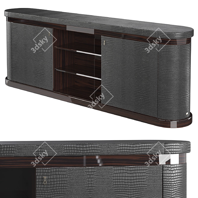 Elegant Mercury File Cabinet 3D model image 1