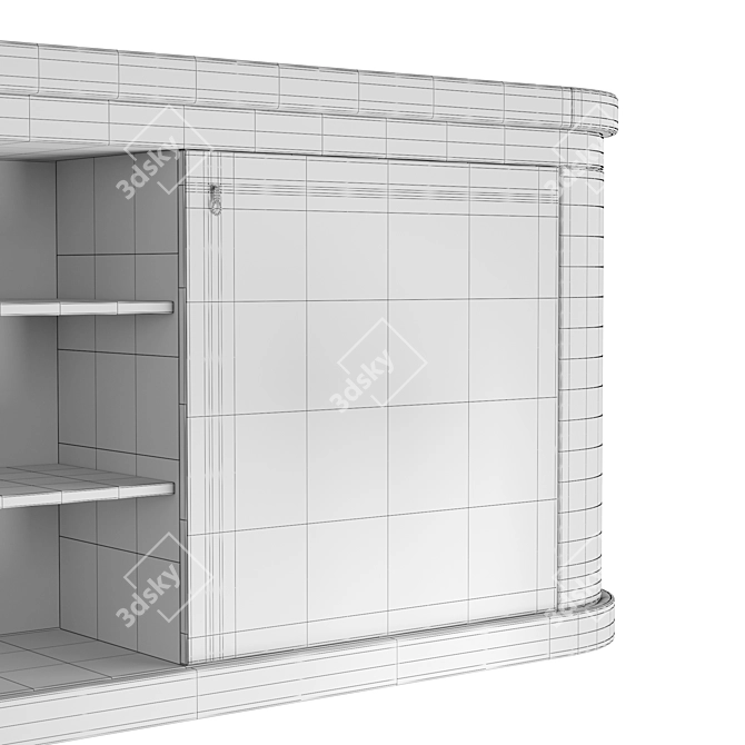 Elegant Mercury File Cabinet 3D model image 5