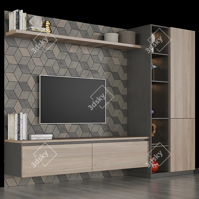 Stylish TV Stand 3000mm 3D model image 2