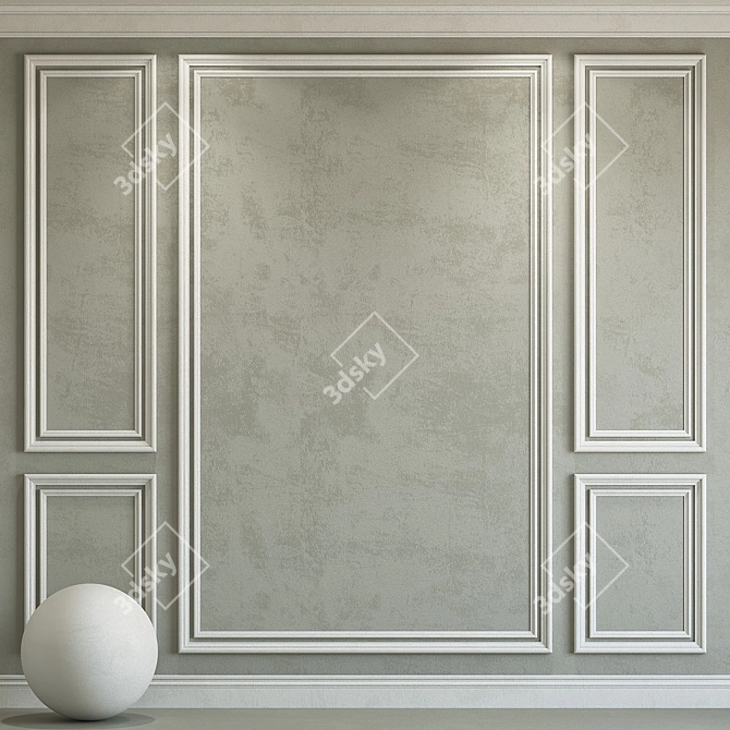 Elegant Molding Decorative Plaster 3D model image 1