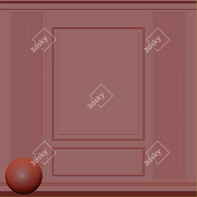 Eider White Decorative Plaster with Molding 3D model image 3