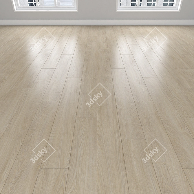 Versatile Parquet Oak Flooring 3D model image 2