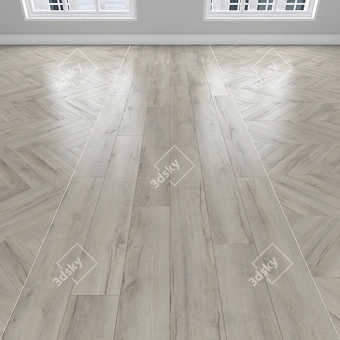 Versatile Parquet Oak Flooring 3D model image 1