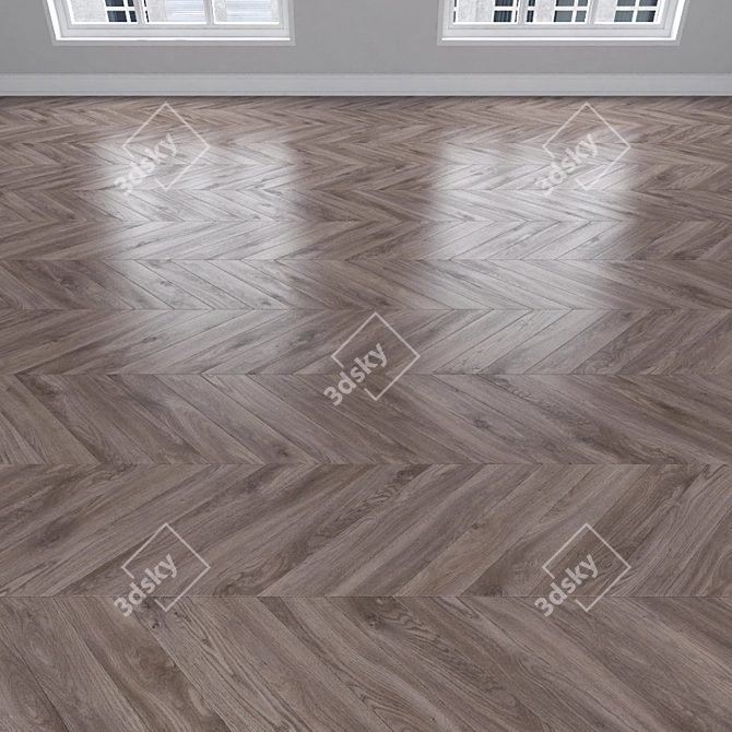 Oak Parquet: Herringbone, Linear, Chevron 3D model image 4