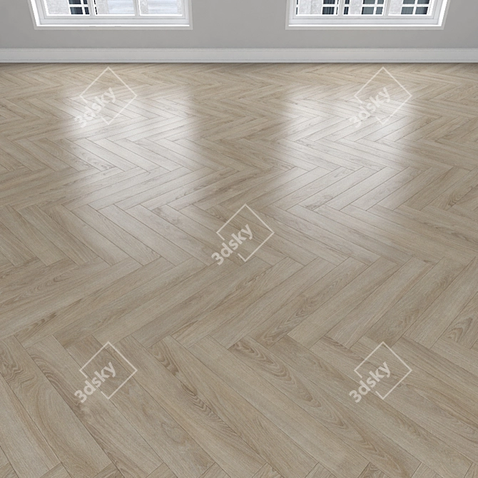 Oak Parquet: Herringbone, Linear, Chevron 3D model image 3