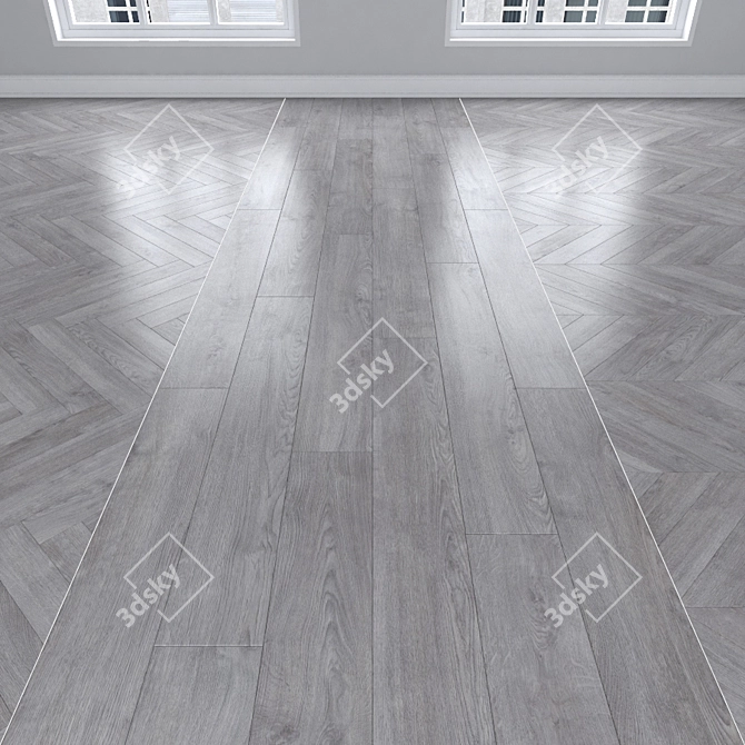 Oak Parquet: Herringbone, Linear & Chevron 3D model image 1