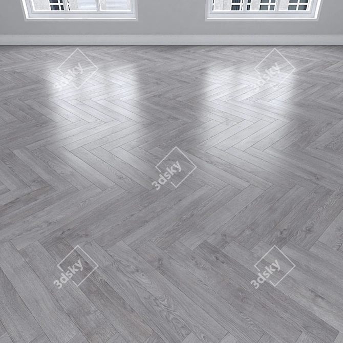 Oak Parquet: Herringbone, Linear & Chevron 3D model image 3