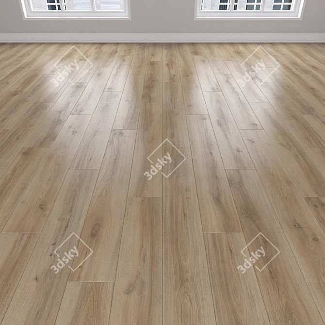 Parquet Oak Flooring: Herringbone, Linear & Chevron 3D model image 2