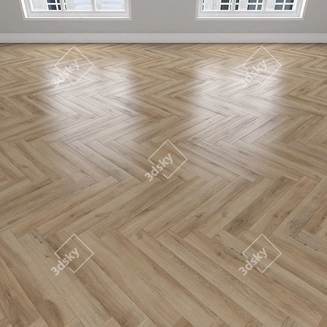 Parquet Oak Flooring: Herringbone, Linear & Chevron 3D model image 3