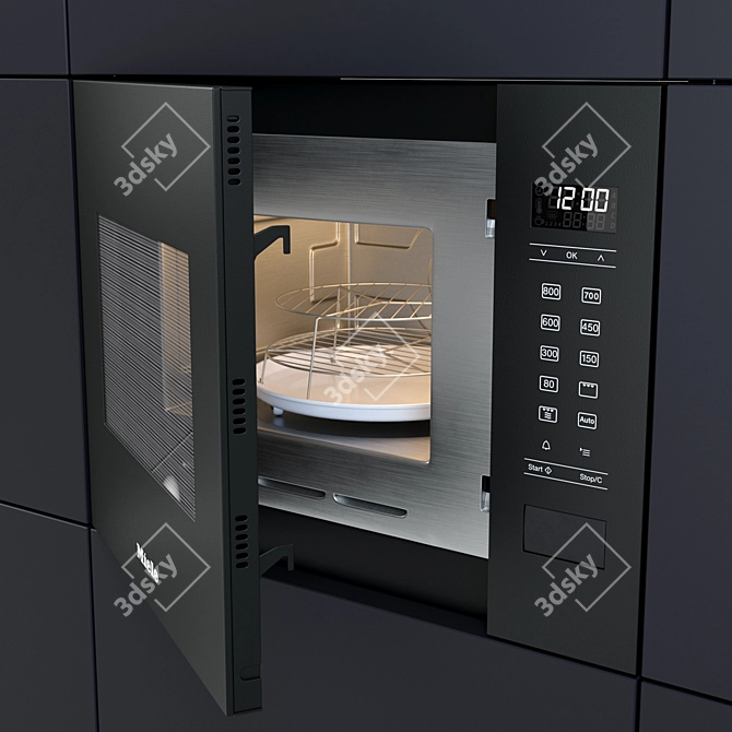 Efficient Built-In Microwave Oven 3D model image 2