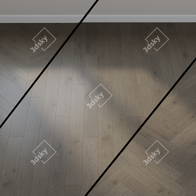 Heaven Parquet: Basalt Oak Brown 3D model image 1