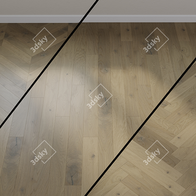 Heaven Parquet Board: Beige Brown Oak 3D model image 1