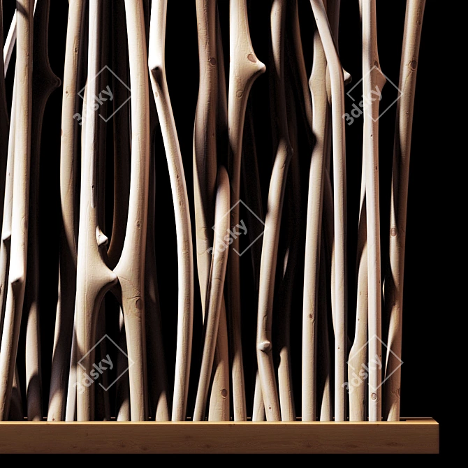 Nature-inspired Branch Screen for Decor 3D model image 3