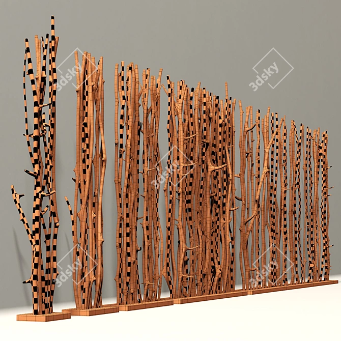 Nature-inspired Branch Screen for Decor 3D model image 5