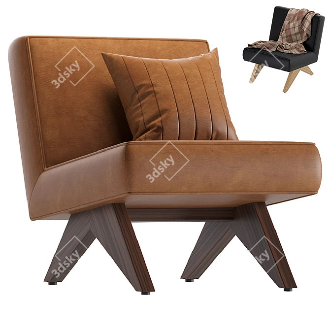 Bentley Outdoor Leather Armchair 3D model image 1
