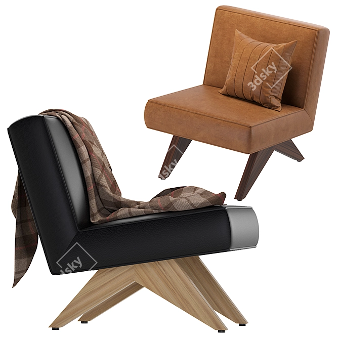 Bentley Outdoor Leather Armchair 3D model image 2