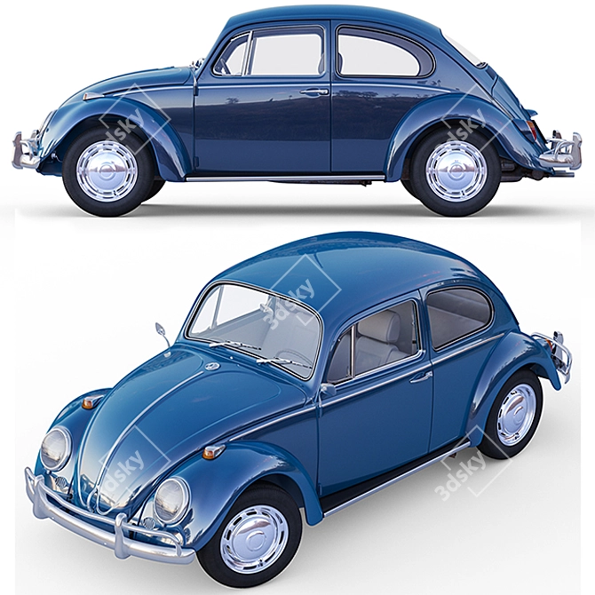 Classic Volkswagen 1200 3D Model 3D model image 2