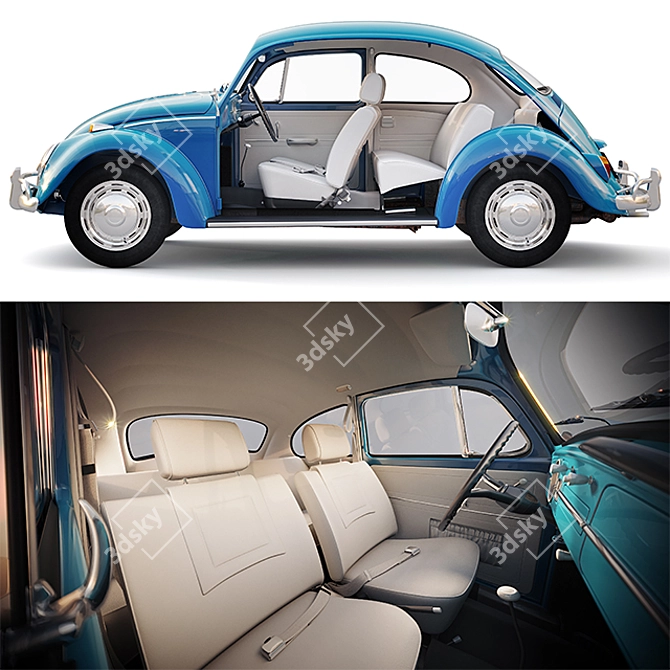 Classic Volkswagen 1200 3D Model 3D model image 3