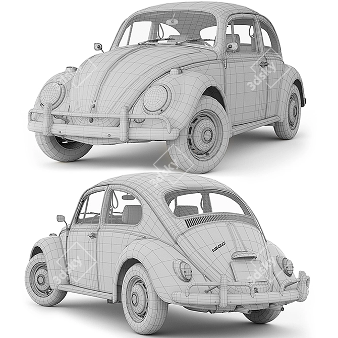 Classic Volkswagen 1200 3D Model 3D model image 5