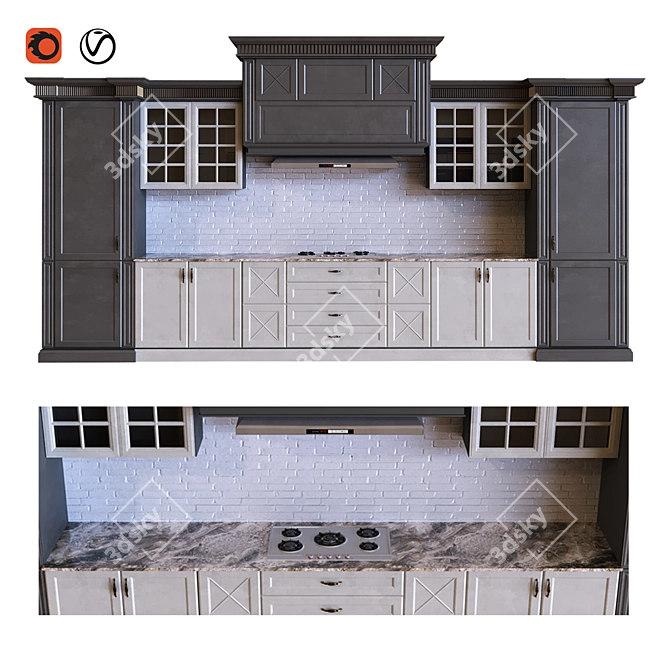 Versatile Kitchen Set: 2015 Edition 3D model image 1