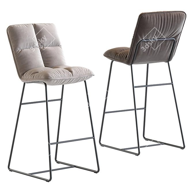 Cloud Grey Barstool 3D model image 1