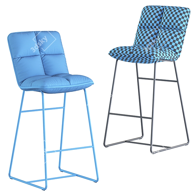 Cloud Grey Barstool 3D model image 5