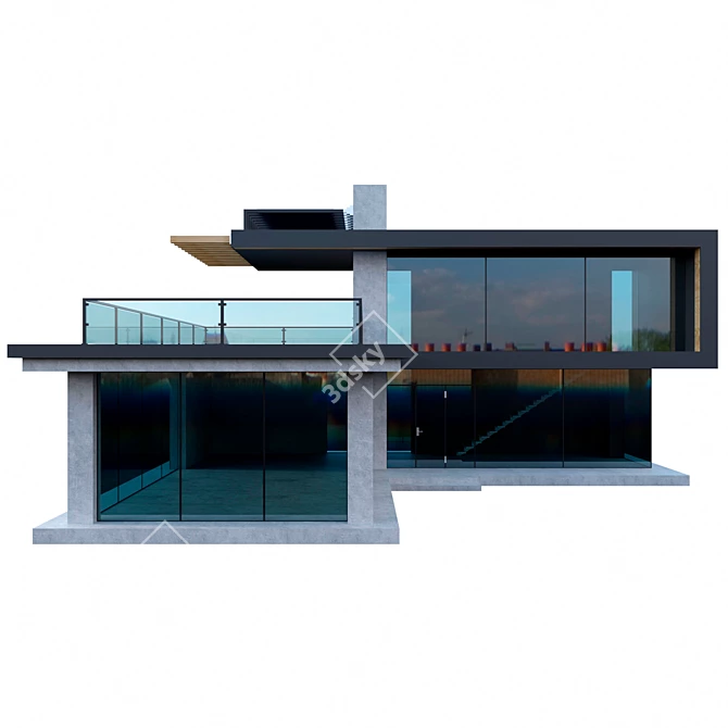 Modern Stylish Black Home 3D model image 2