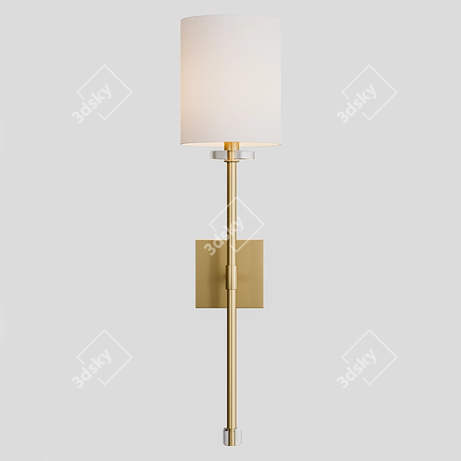 Dixie Brass Fabric Glass Sconce 3D model image 1