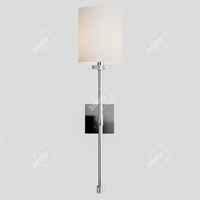 Dixie Brass Fabric Glass Sconce 3D model image 2