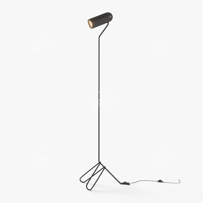 Sleek Illuminator: Modern Floor Lamp 3D model image 1