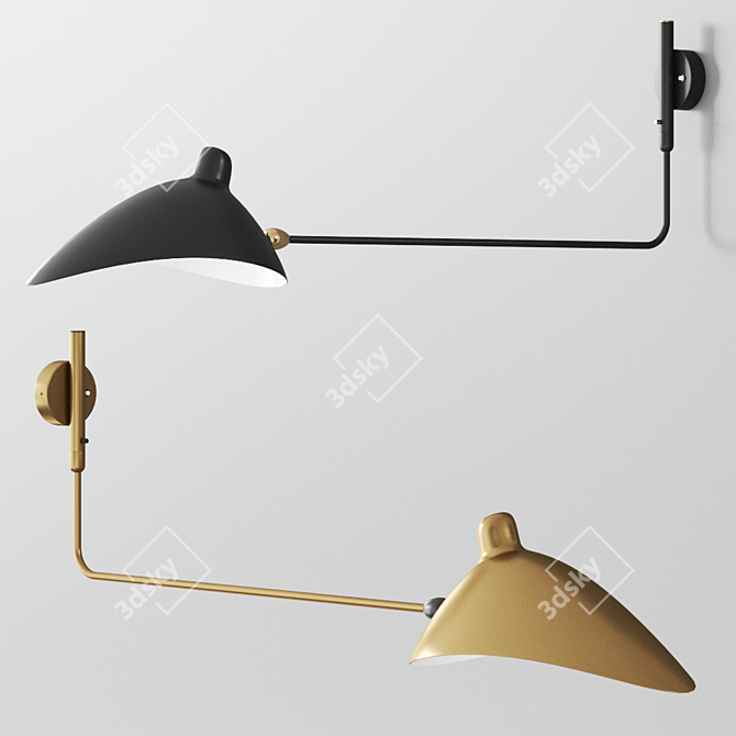 Serge Mouille AP1BD Wall Sconce 3D model image 3