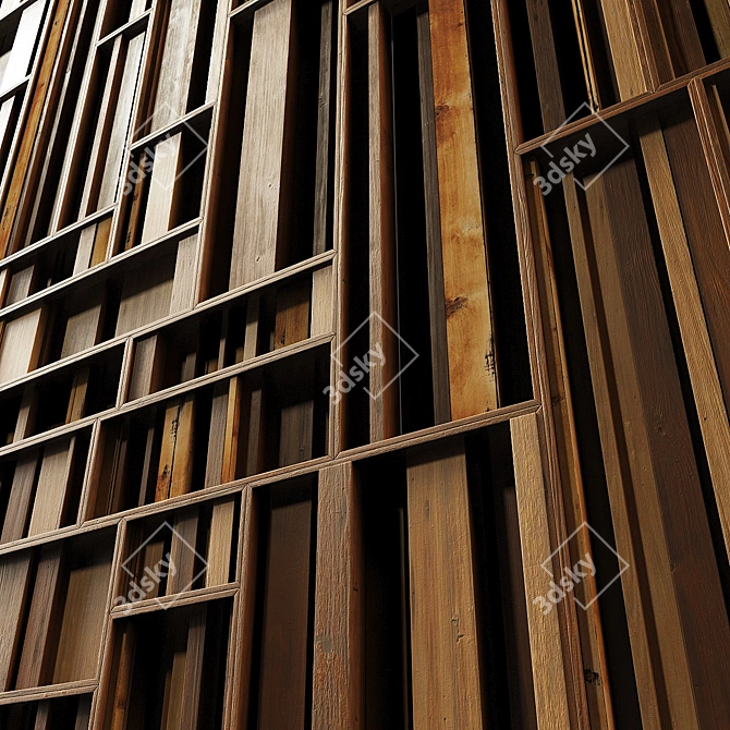 Smooth Wood Panel Rails 3D model image 3