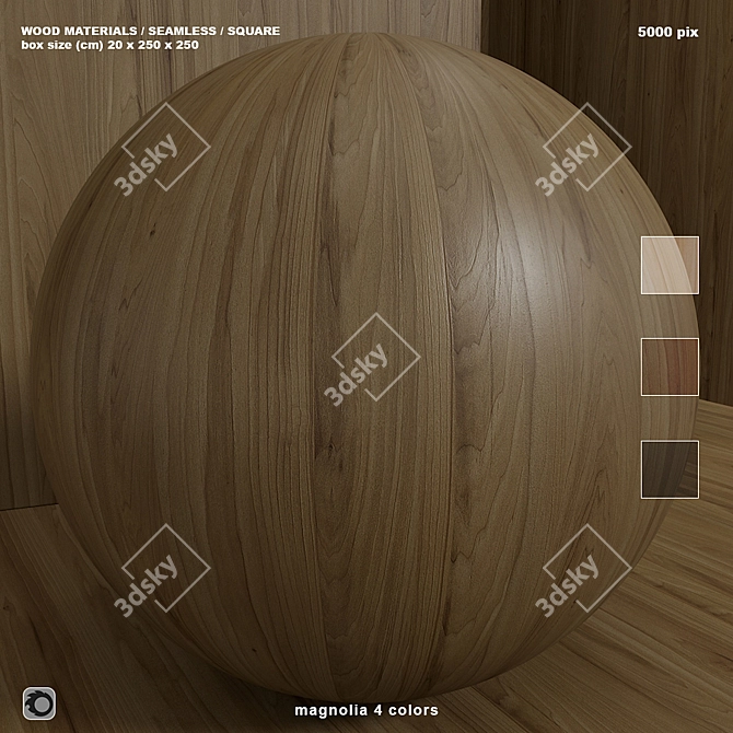 Seamless Wood Magnolia Set 3D model image 1