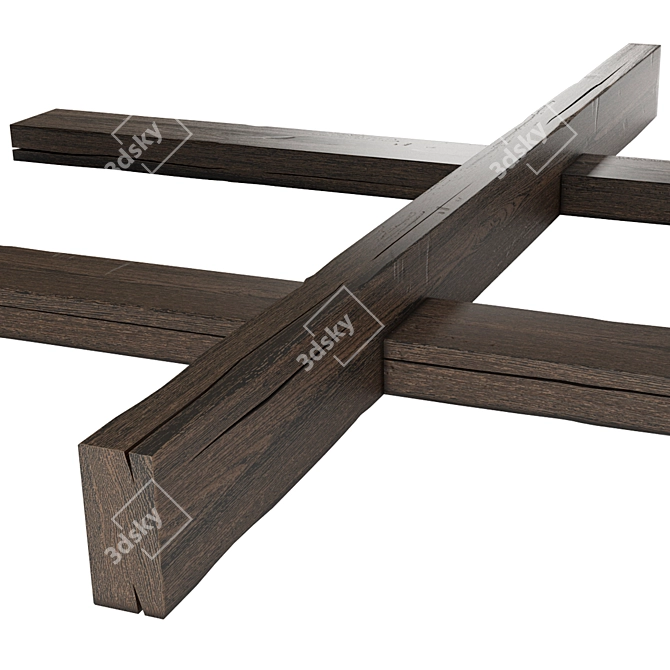  Rustic Wooden Beams: High-Quality 3D Model 3D model image 3