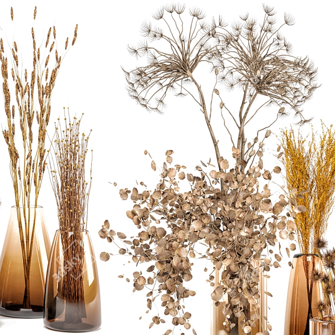 7-Piece Dried Indoor Plant Bouquet 3D model image 3