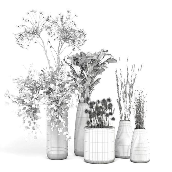 7-Piece Dried Indoor Plant Bouquet 3D model image 5