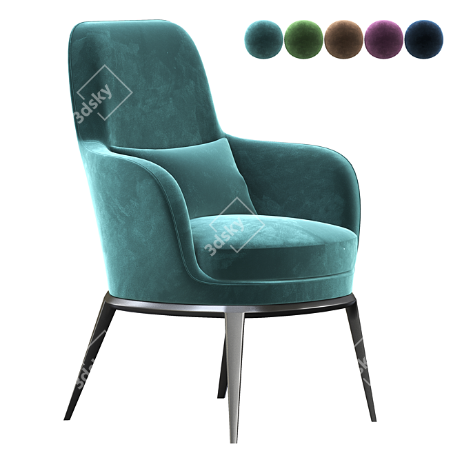 Caratos Maxalto High Back Armchair 3D model image 1