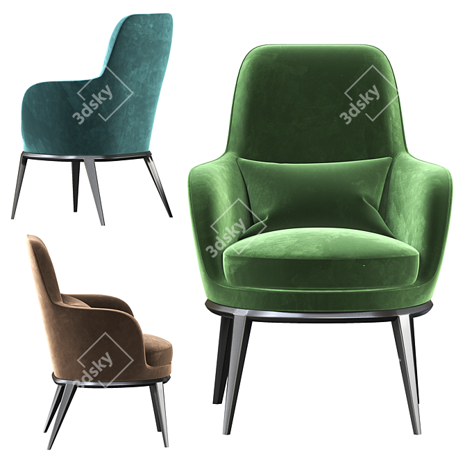 Caratos Maxalto High Back Armchair 3D model image 4