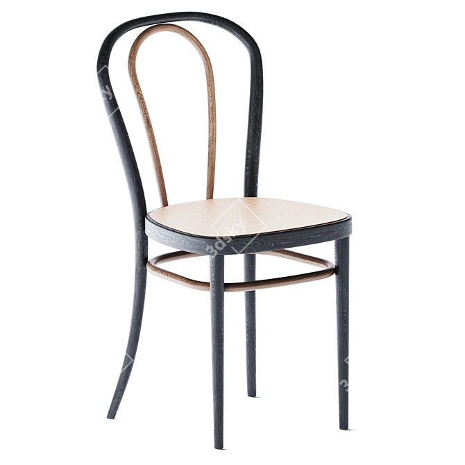 Elegant Bentwood Chair by Thonet 3D model image 1