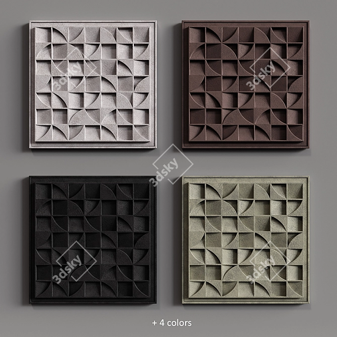 Relief Puzzle Square: Contemporary 3D Wall Art 3D model image 3