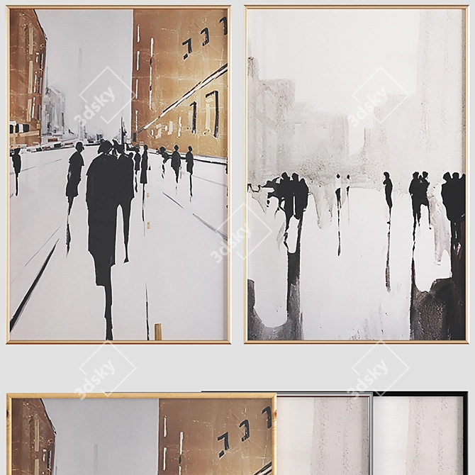  Elegant Framed Canvas Art 3D model image 1