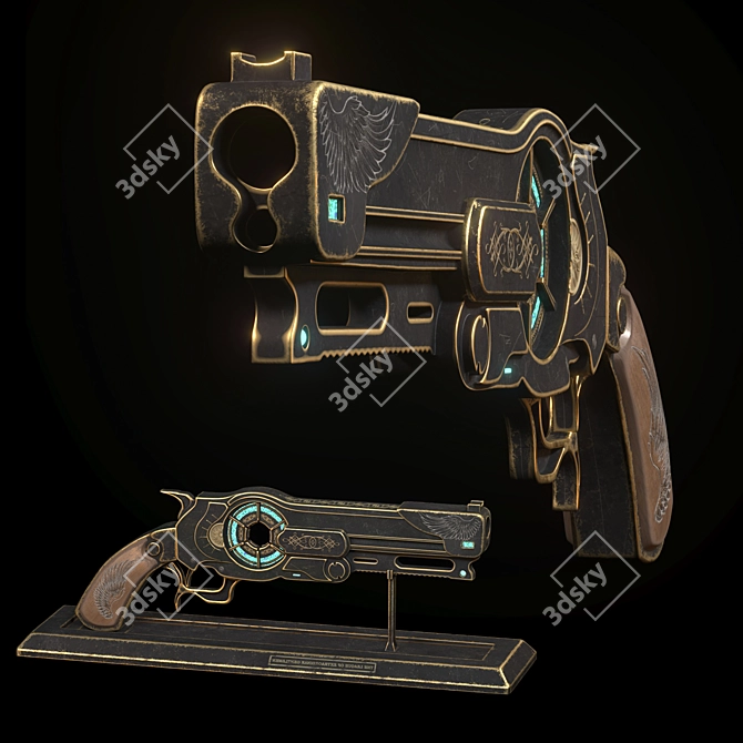 Futuristic Blaster Gun 3D model image 2