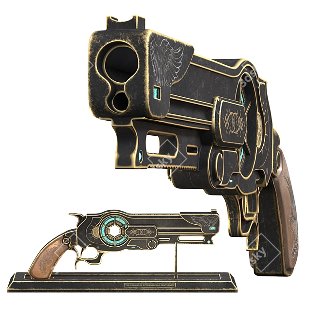 Futuristic Blaster Gun 3D model image 5