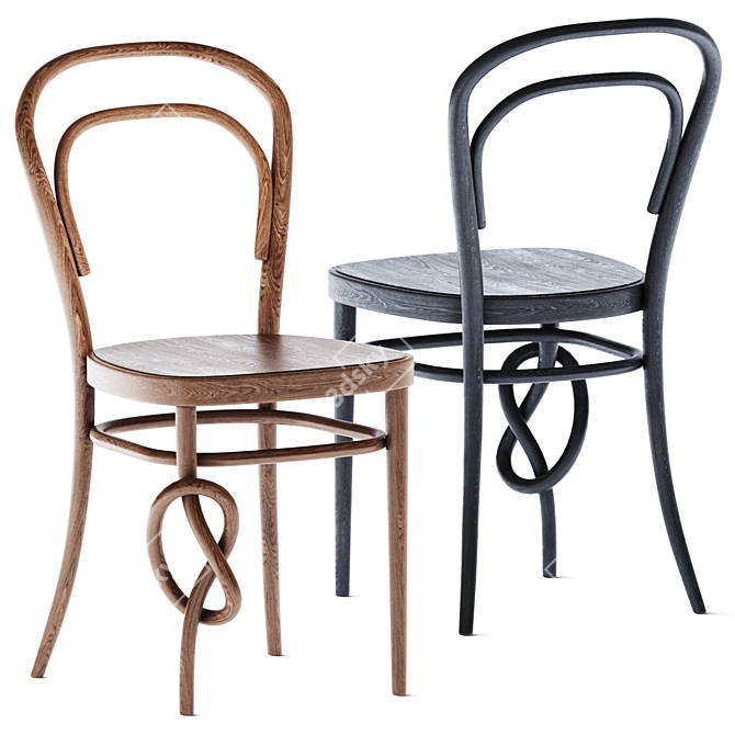 Elegant Bentwood Chair for Thonet 3D model image 2