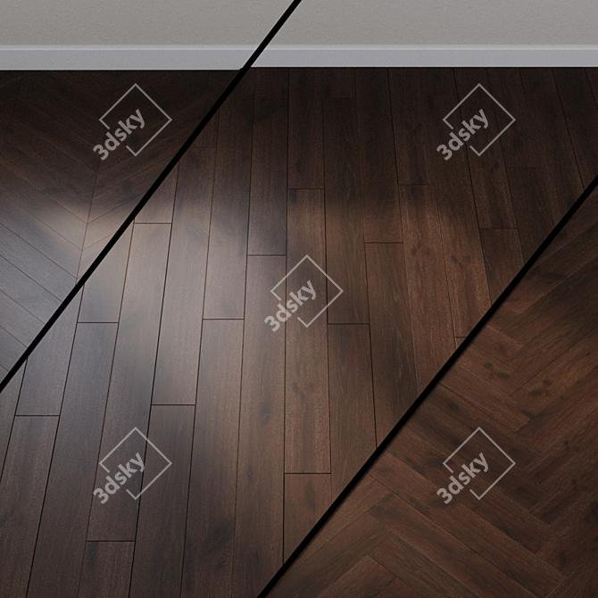 Heavenly Red Brown Oak Parquet 3D model image 1