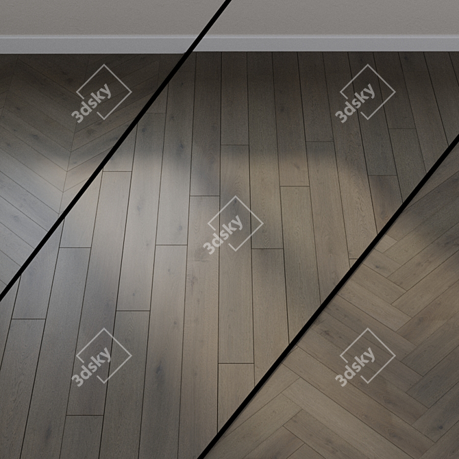 Heaven Parquet: Basalt Oak Brown 3D model image 1